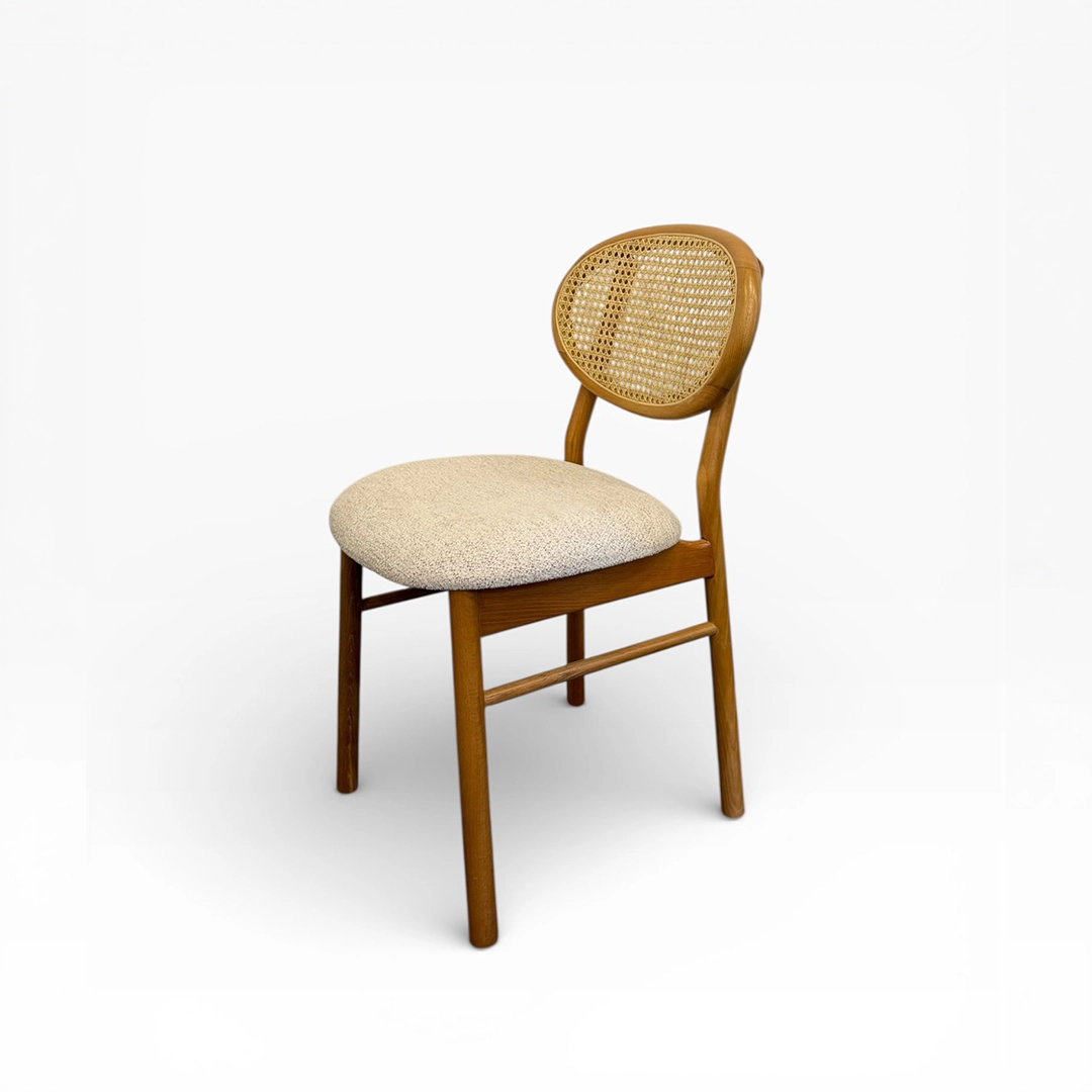 Miami Ahşap Sandalye | Hasır Detaylı Modern Yemek Sandalyesi